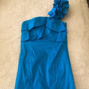 Blue One-Shoulder Dress